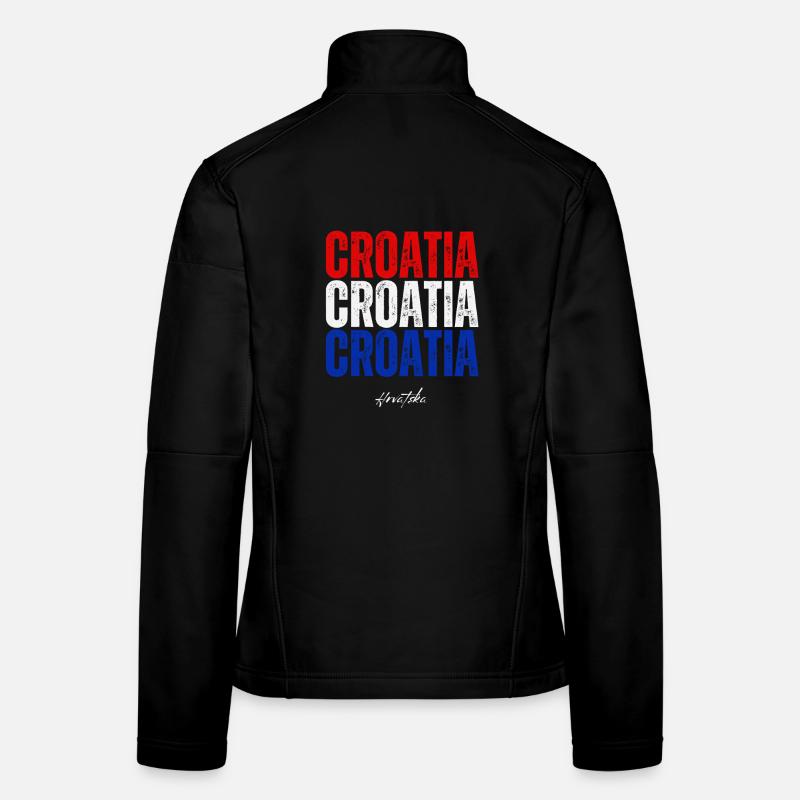 Drapeau croate, fierté croate Veste en tissu softshell Femme