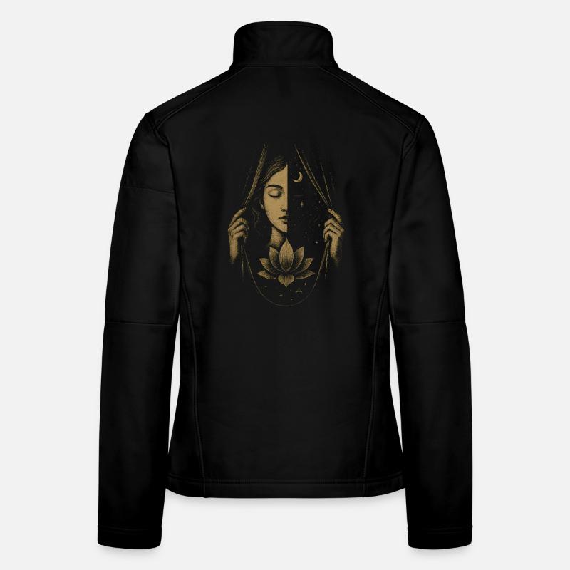 Between Worlds Cosmic Lotus Art Women's Softshell Jacket