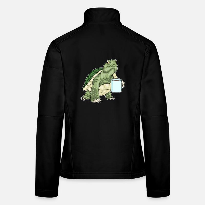 Schildkröte Kaffee Tasse - Frauen Softshelljacke - Schwarz
