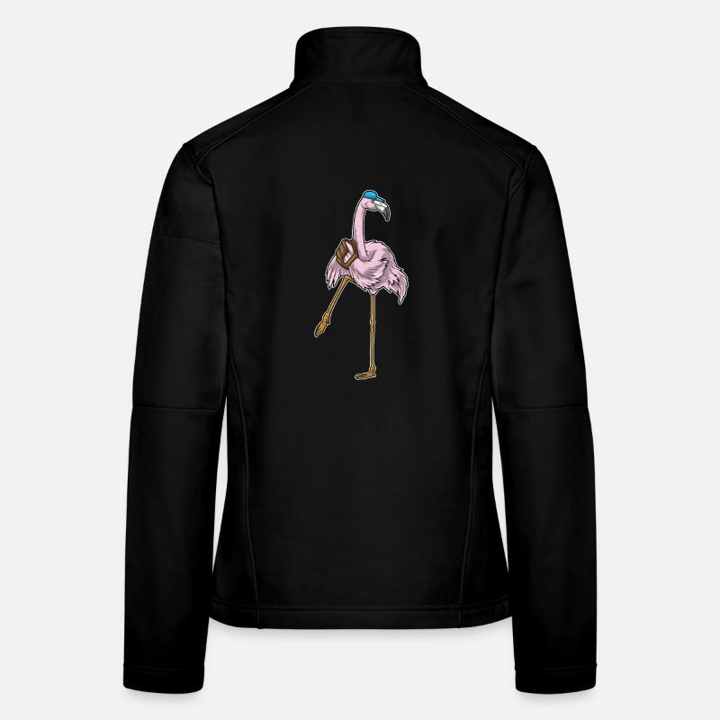 Flamingo Baseball Gant de baseball Veste en tissu softshell Femme