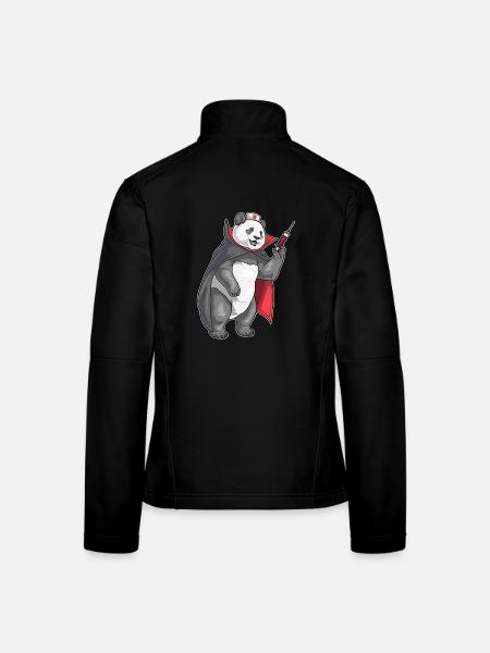 Infirmière panda d’Halloween - Veste en tissu softshell Femme - noir - Dos