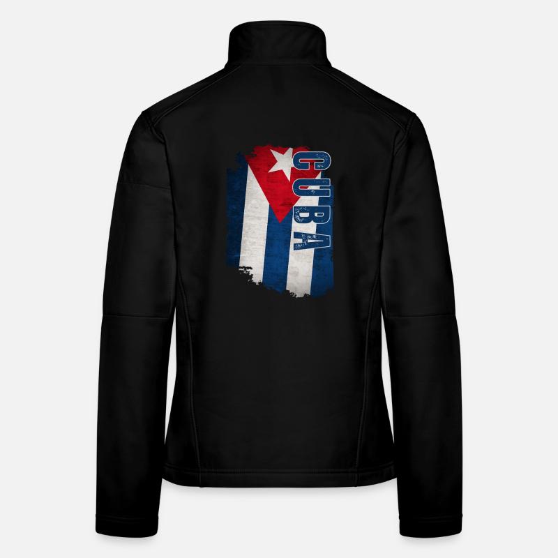Drapeau cubain vertical, fierté cubaine Veste en tissu softshell Femme