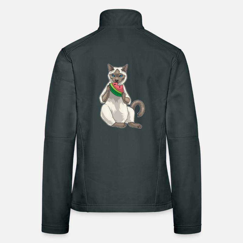 Chat siamois Pastèque Veste en tissu softshell Femme