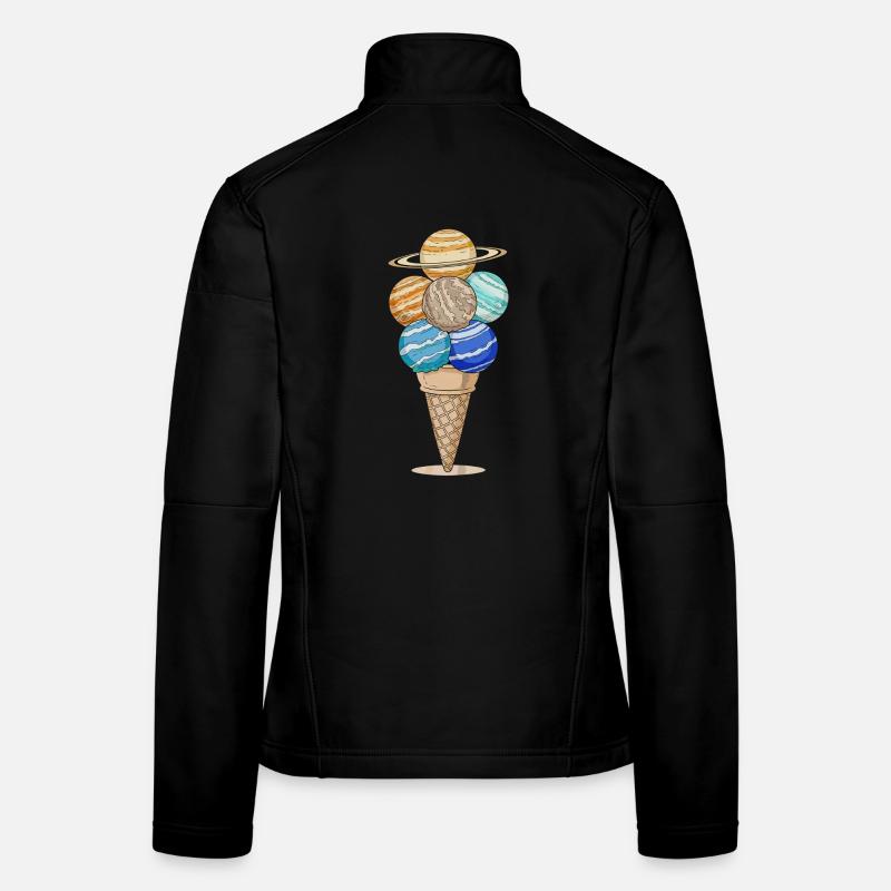 Planeten Eiswaffel im Anime Stil Frauen Softshelljacke