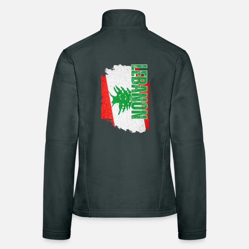 Vertikale Libanon-Flagge, Ich liebe den Libanon Frauen Softshelljacke