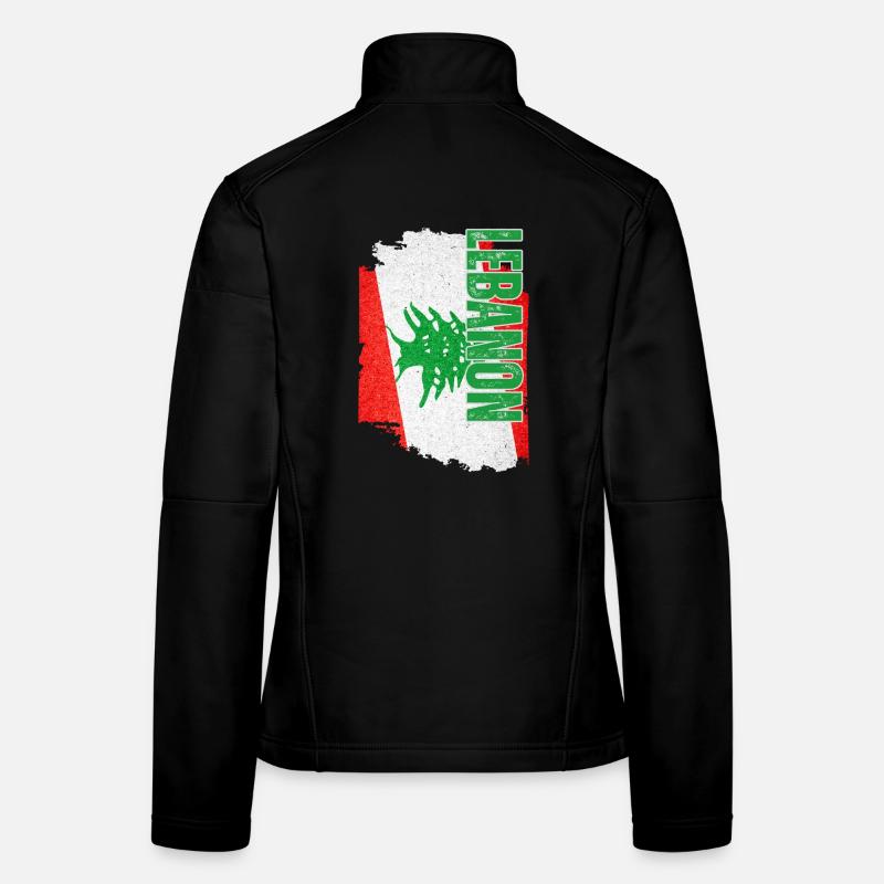 Drapeau vertical du Liban, I Love Lebanon Veste en tissu softshell Femme