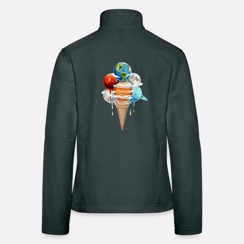 Planeten Eiscreme Kosmische Einskugel Frauen Softshelljacke