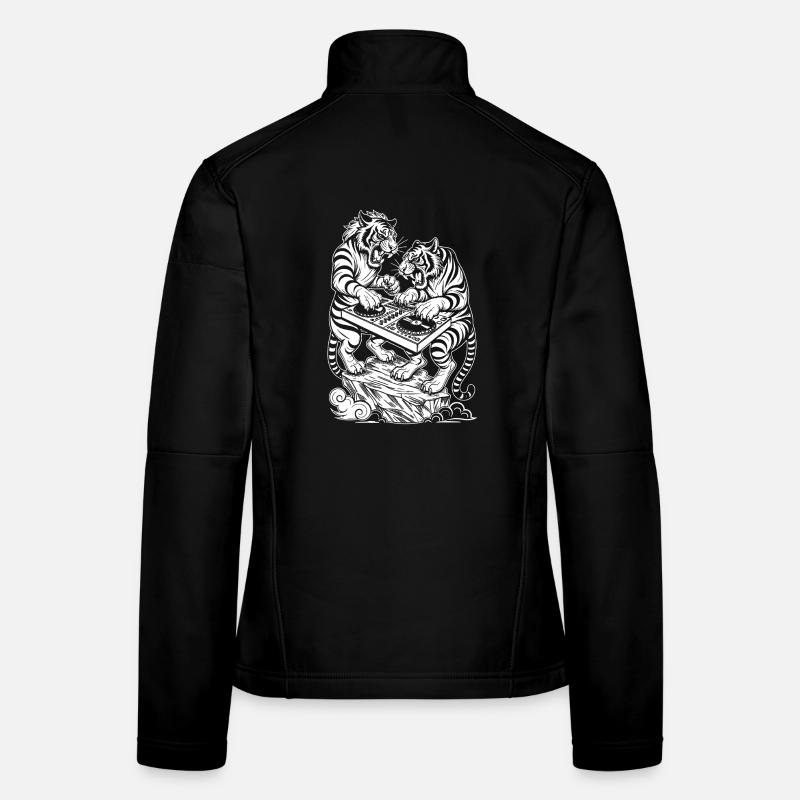 Techno DJ Shirt: Raver Tiger in Electro Vibes Frauen Softshelljacke