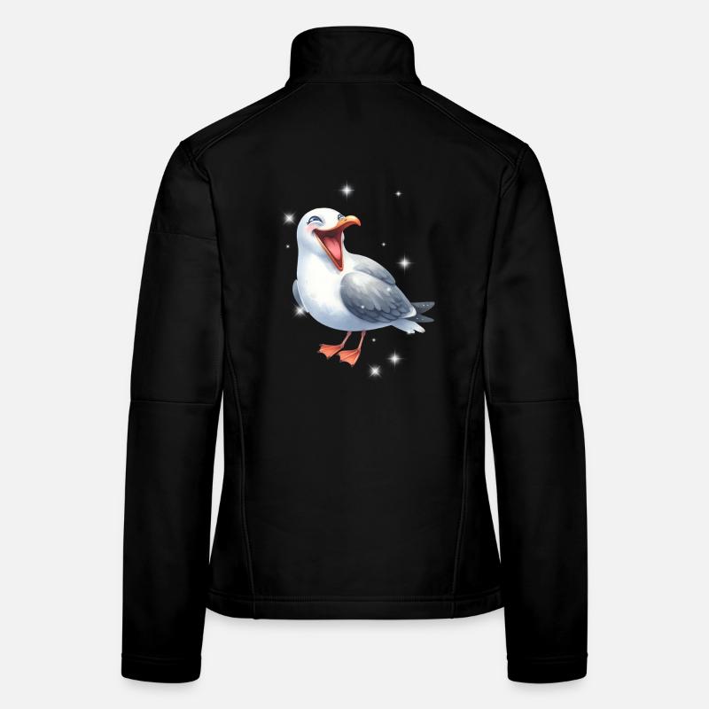 Kinder Möwe Möwen maritim - Frauen Softshelljacke - Schwarz