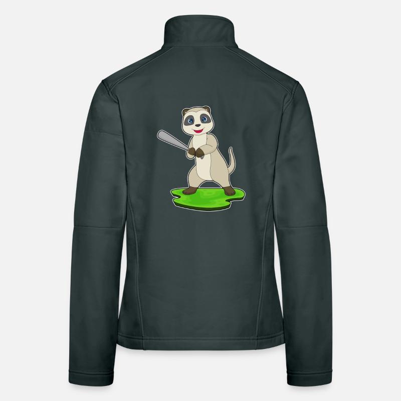 Erdmännchen Baseball Baseballschläger Frauen Softshelljacke