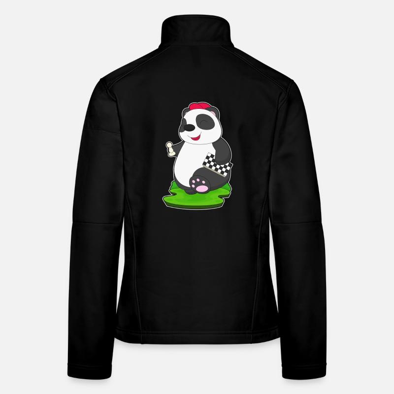 Panda Chess Piece Échiquier Veste en tissu softshell Femme