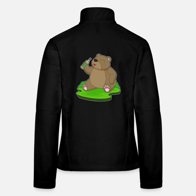 Bär Flasche Bier Frauen Softshelljacke