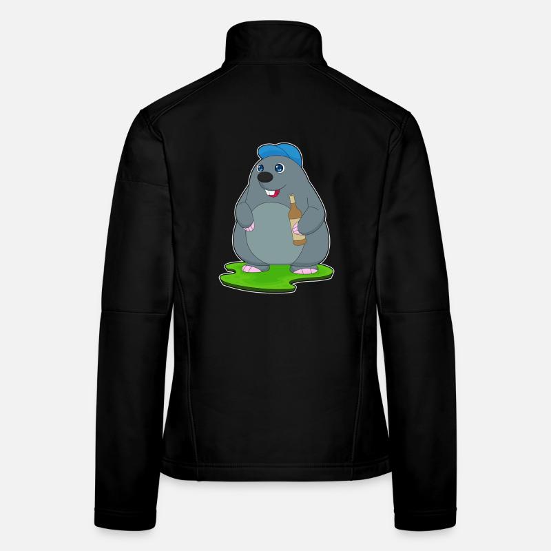 Maulwurf Flasche Bier Frauen Softshelljacke