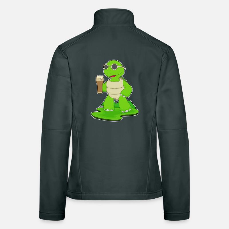 Turtle Chope de bière Bière Veste en tissu softshell Femme