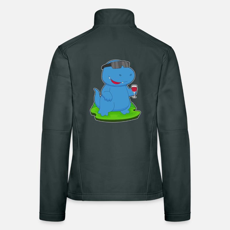 Dinosaur Red Wine Women's Softshell Jacket
