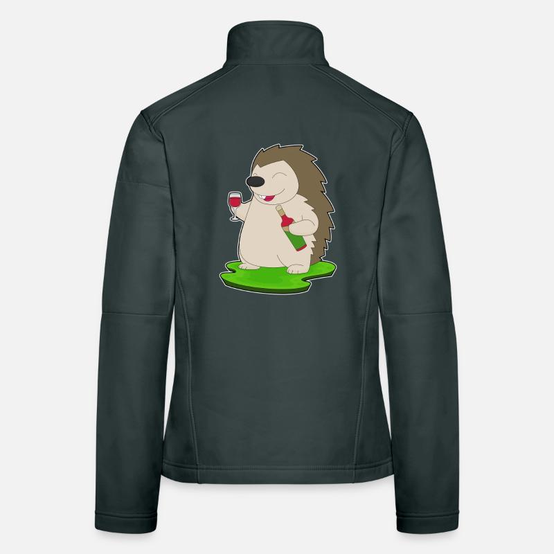 Bouteille de vin rouge hérisson Veste en tissu softshell Femme
