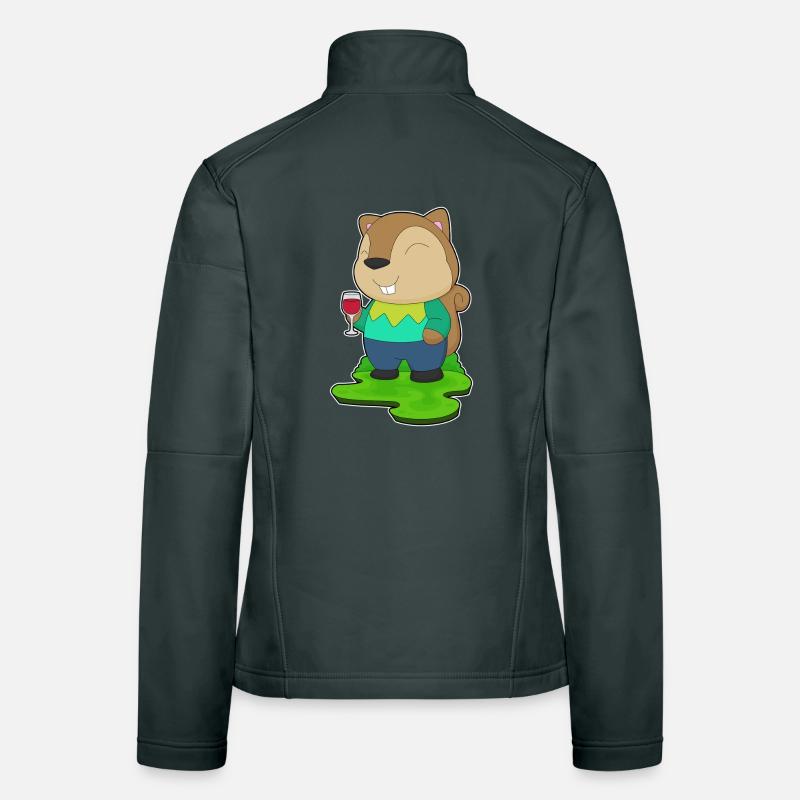 Eichhörnchen Rotwein Frauen Softshelljacke
