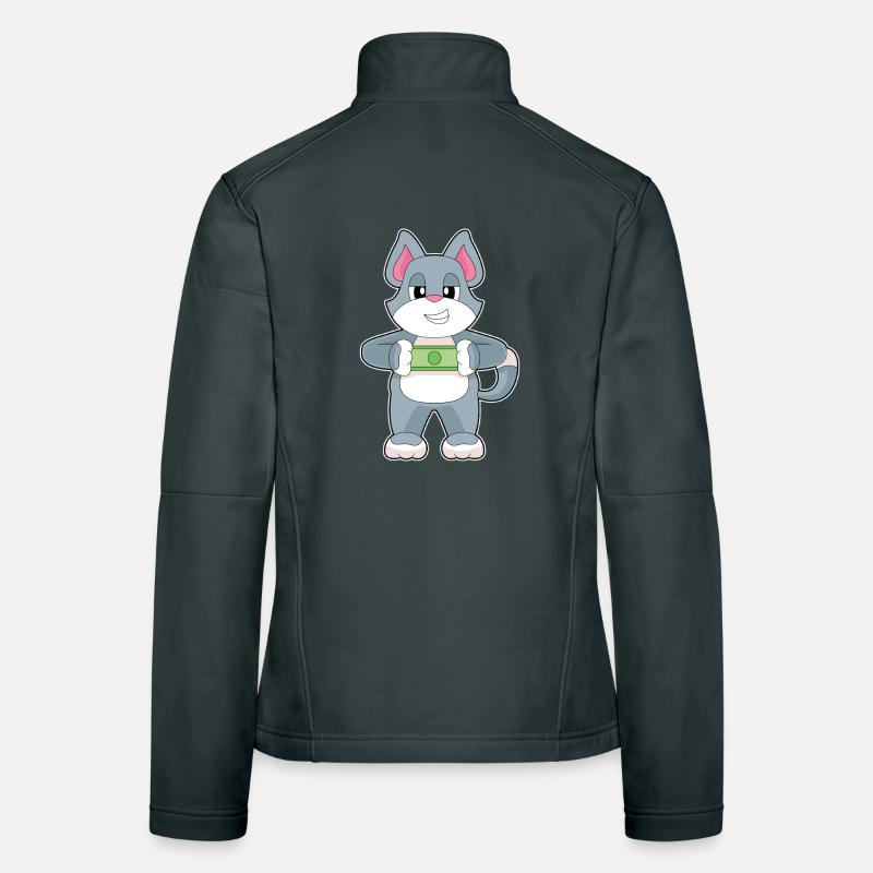 Billet de banque chat Veste en tissu softshell Femme