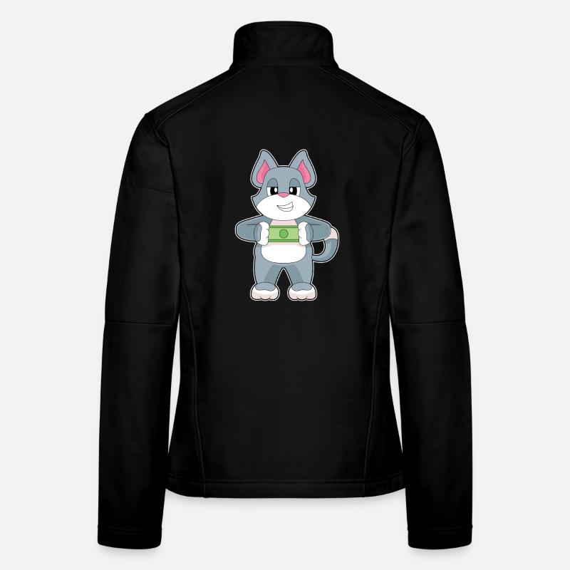 Billet de banque chat Veste en tissu softshell Femme