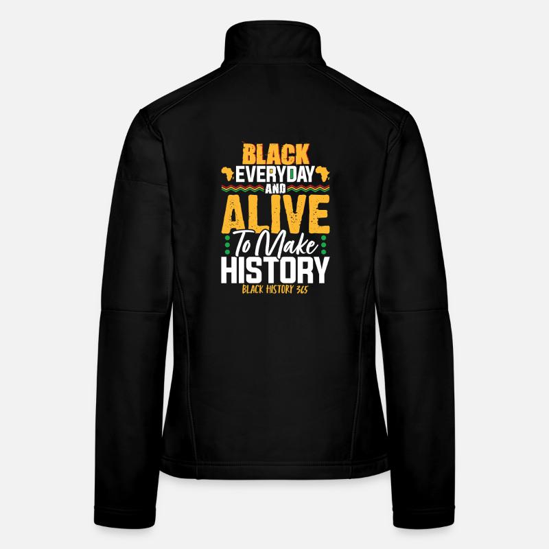 Black History Month Inspirational Design - Women's Softshell Jacket - black
