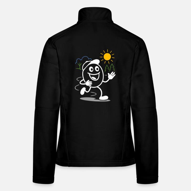 Ribbo läuft lachend durch den Tag - Frauen Softshelljacke - Schwarz