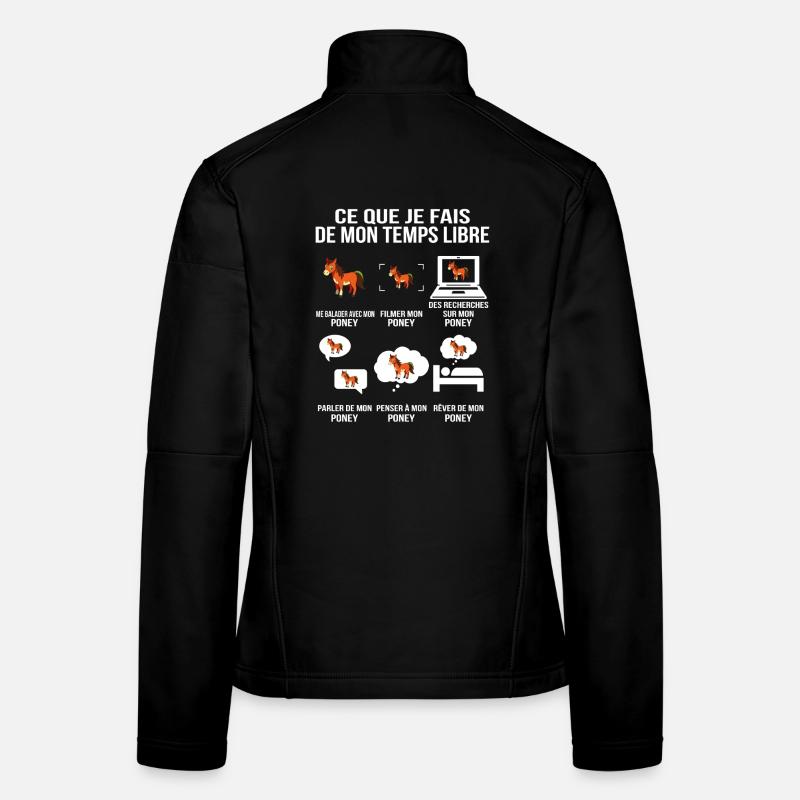 Was ich in meiner Freizeit mache Pony Frauen Softshelljacke