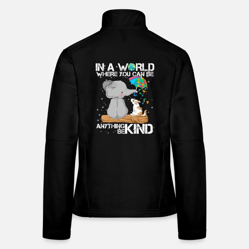 Elephant and Puppy Autism Awareness support Women's Softshell Jacket