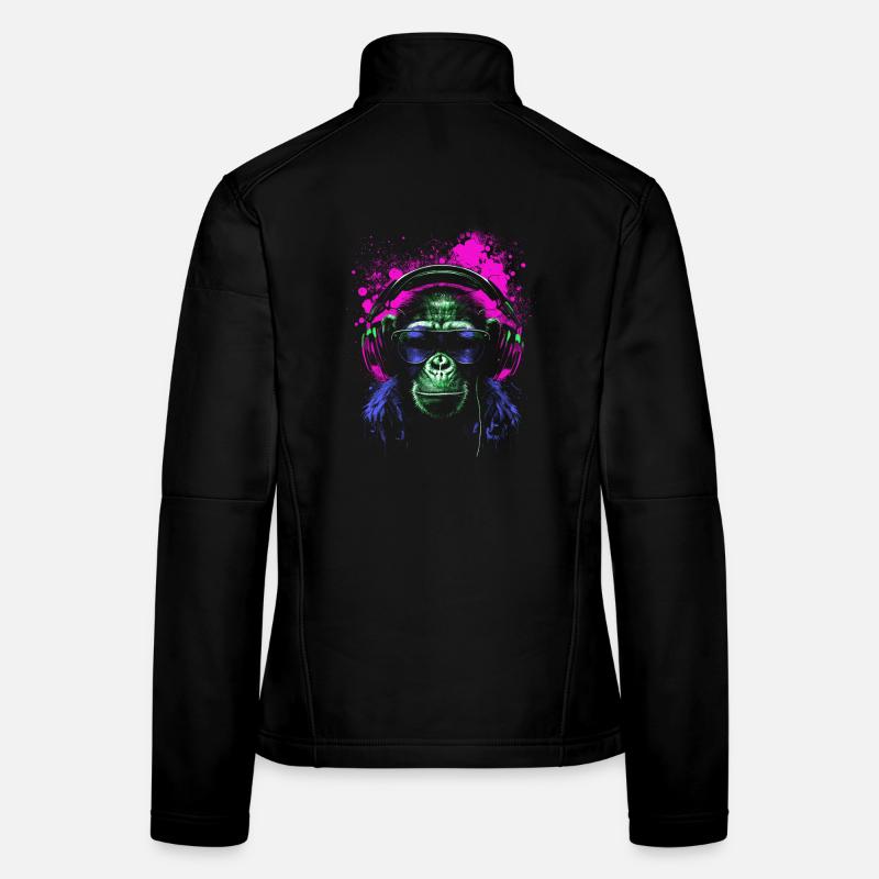 Schimpanse Psychedelischer Musiker Frauen Softshelljacke