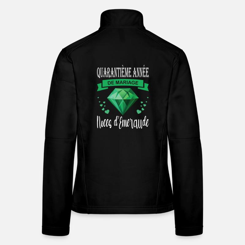 Emerald Wedding 40 Years Couple Women's Softshell Jacket
