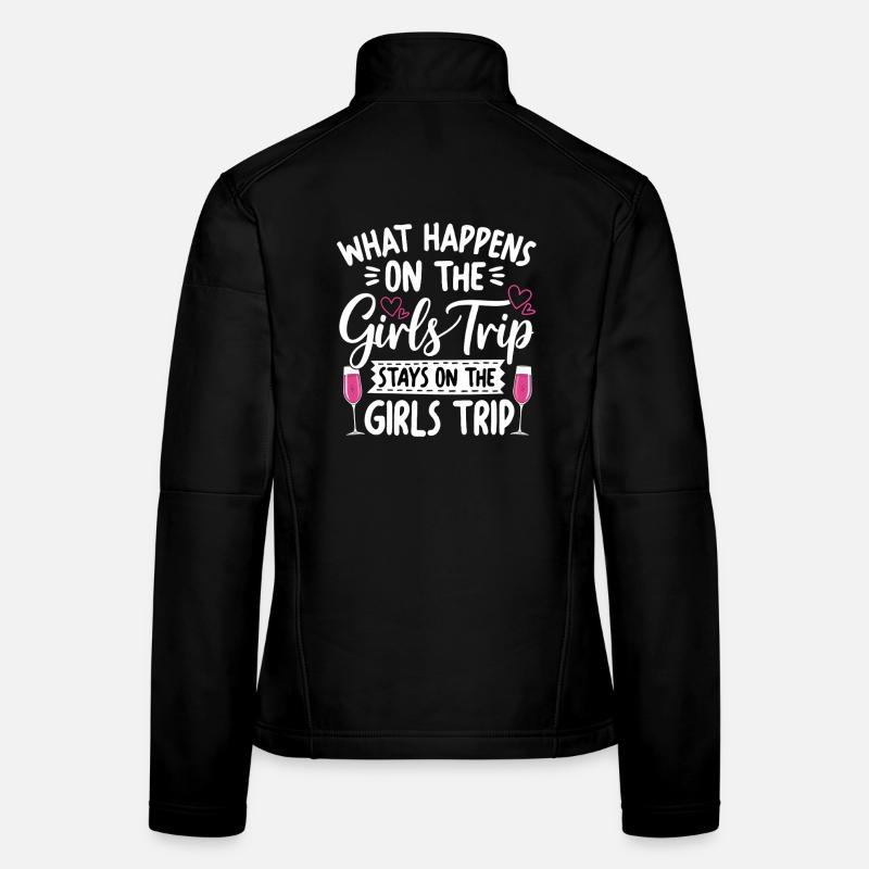 Conception du slogan « Girls Trip » Veste en tissu softshell Femme