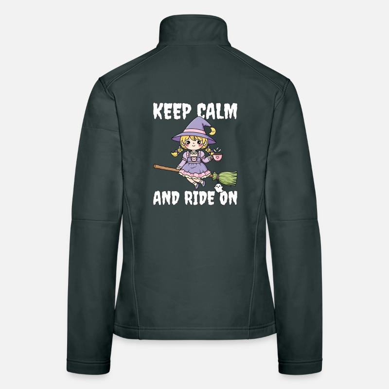 KEEP CALM AND RIDE ON - WITCH HALLOWEEN Women's Softshell Jacket