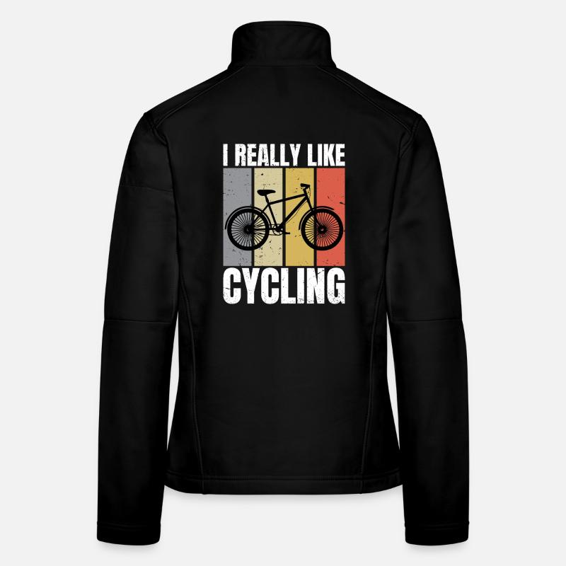 J’aime beaucoup le cyclisme Retro aime le cyclisme cycliste Veste en tissu softshell Femme