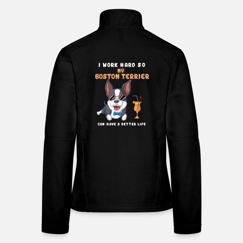 Boston Terrier avec design Party Vibes Veste en tissu softshell Femme