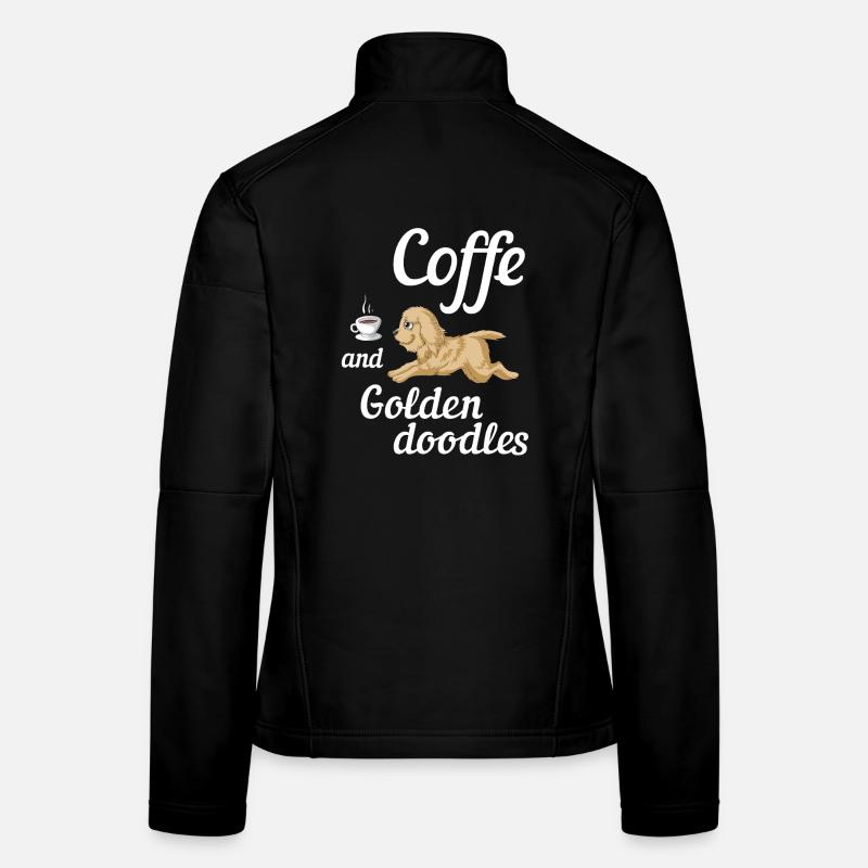 Illustration de café Golden Doodles Veste en tissu softshell Femme