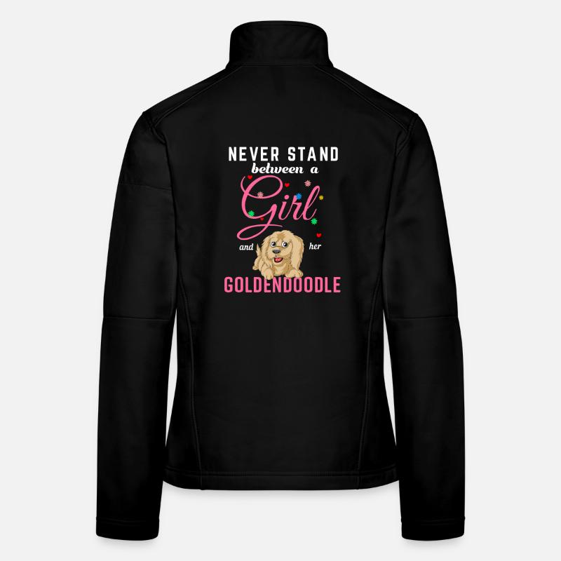 Mädchen und Golden Doodle Freundschaft Zitat Frauen Softshelljacke