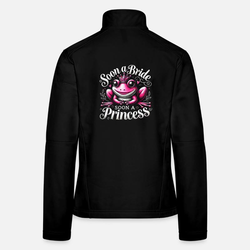 Grenouille Princesse Bientôt Être Mariée Design bachelorett Veste en tissu softshell Femme