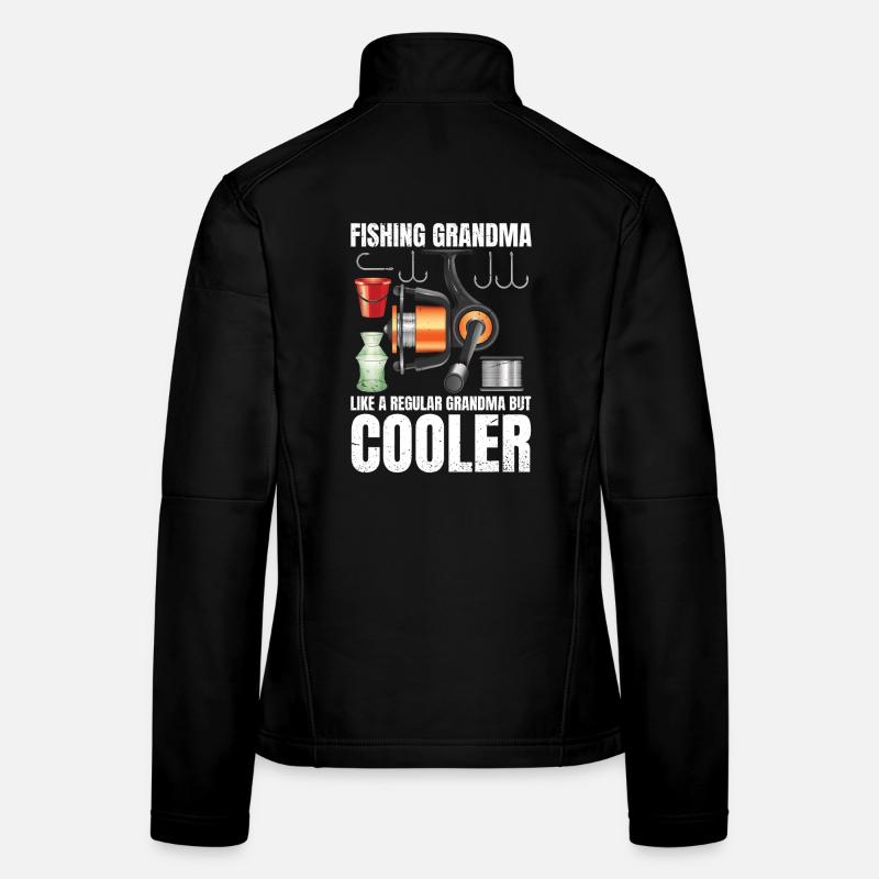 Fishing Grandma Retro - Women's Softshell Jacket - black