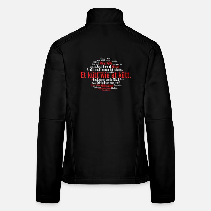 Cologne Kölsch Nuage de mots Carnaval de Cologne Alaaf Kölle Veste en tissu softshell Femme