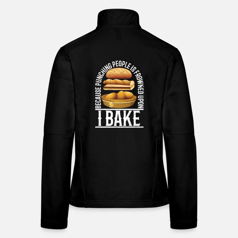 Je cuisine parce que frapper les gens est mal vu Veste en tissu softshell Femme