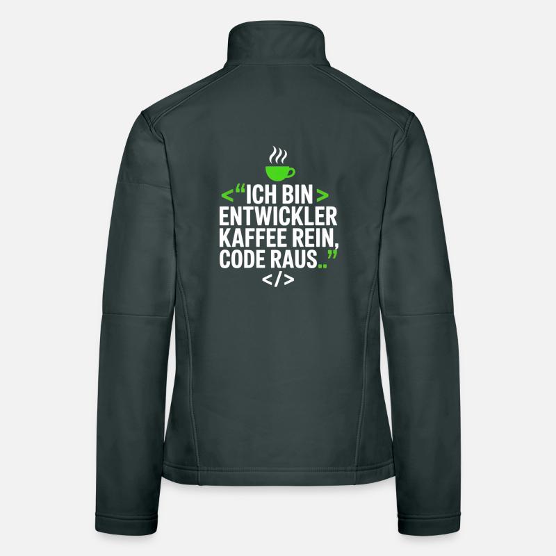 Entwickler Kaffee Programmier Spruch Frauen Softshelljacke