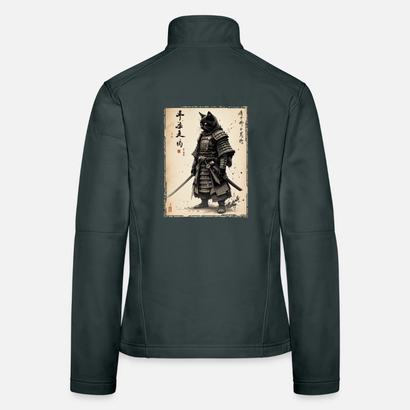 Samurai Cat, Japanese Warrior &amp; Fighter Women's Softshell Jacket