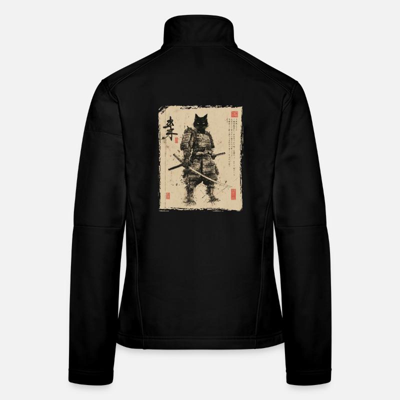 Samurai Cat, Japanese Warrior &amp; Fighter Women's Softshell Jacket