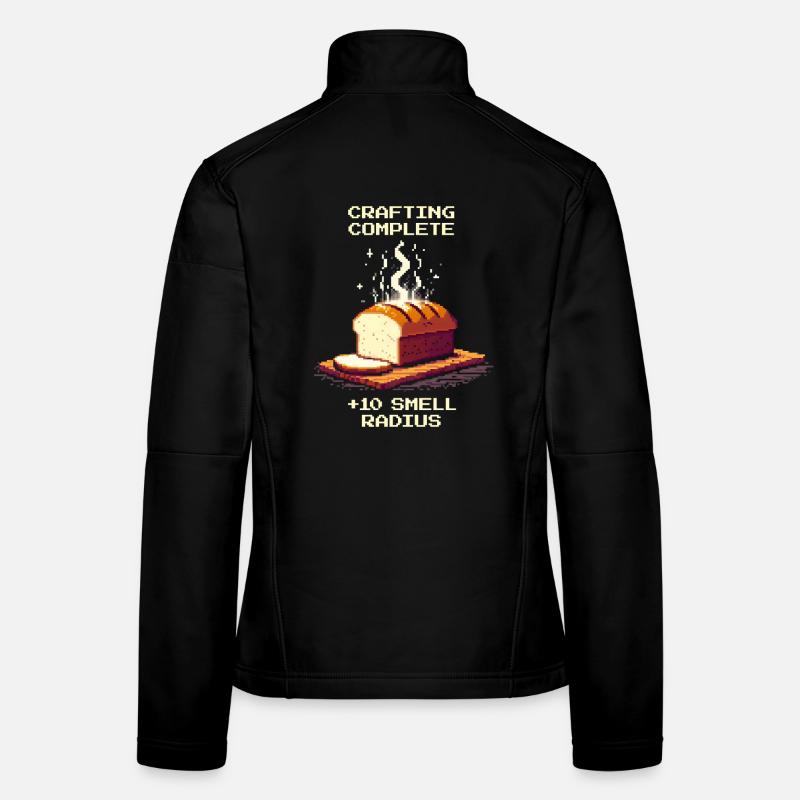 Fabrication terminée : +10 rayon d'odeur | Humour du pain Veste en tissu softshell Femme