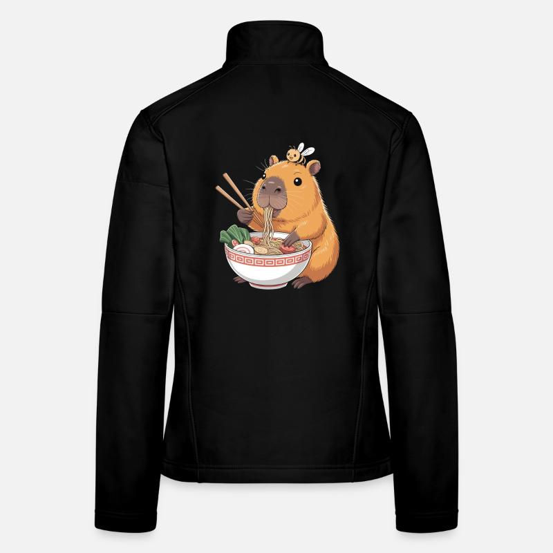 Capybara Ramen Kawaii With Bee Women's Softshell Jacket