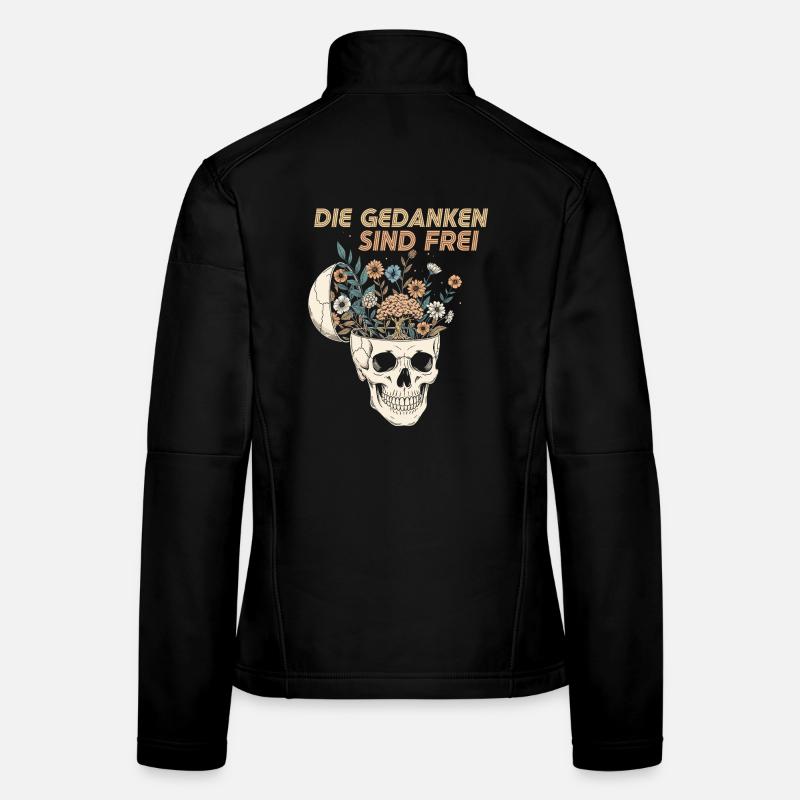 Blumen im Schädel mit Botschaft Frauen Softshelljacke