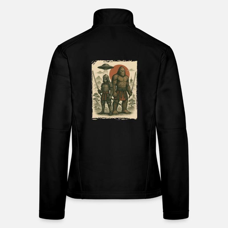 Samurai Bigfoot Alien Japanischer Krieger, Ninja Frauen Softshelljacke