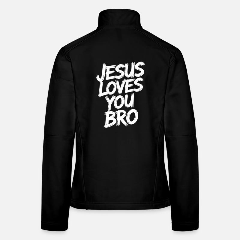 Jesus Liebt Dich Bruder Christian Botschaft Modern Frauen Softshelljacke