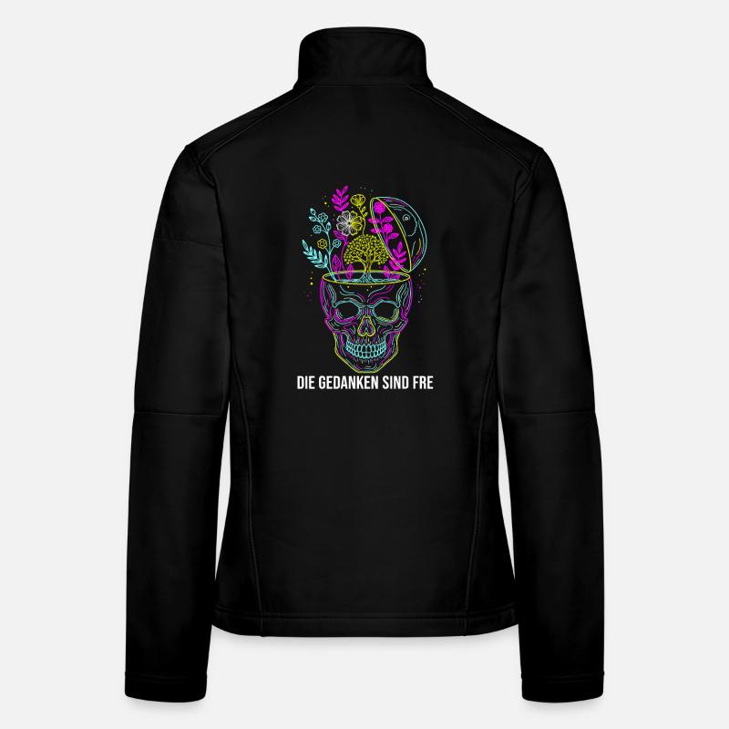 Thoughts Are Free - Neon Skull Women's Softshell Jacket