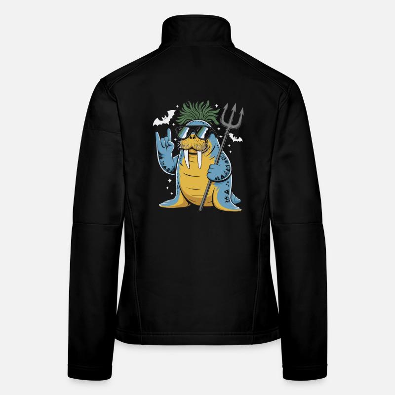 Walrus Punk Rocker Halloween Veste en tissu softshell Femme