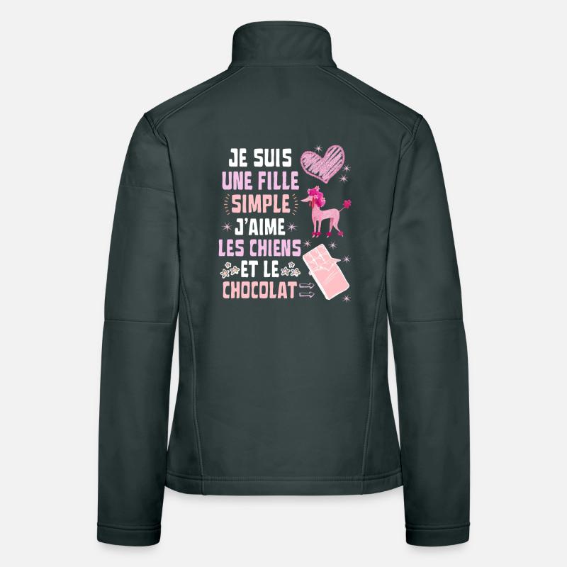 Ich bin ein einfaches Hunde- und Schokoladenmädchen Frauen Softshelljacke